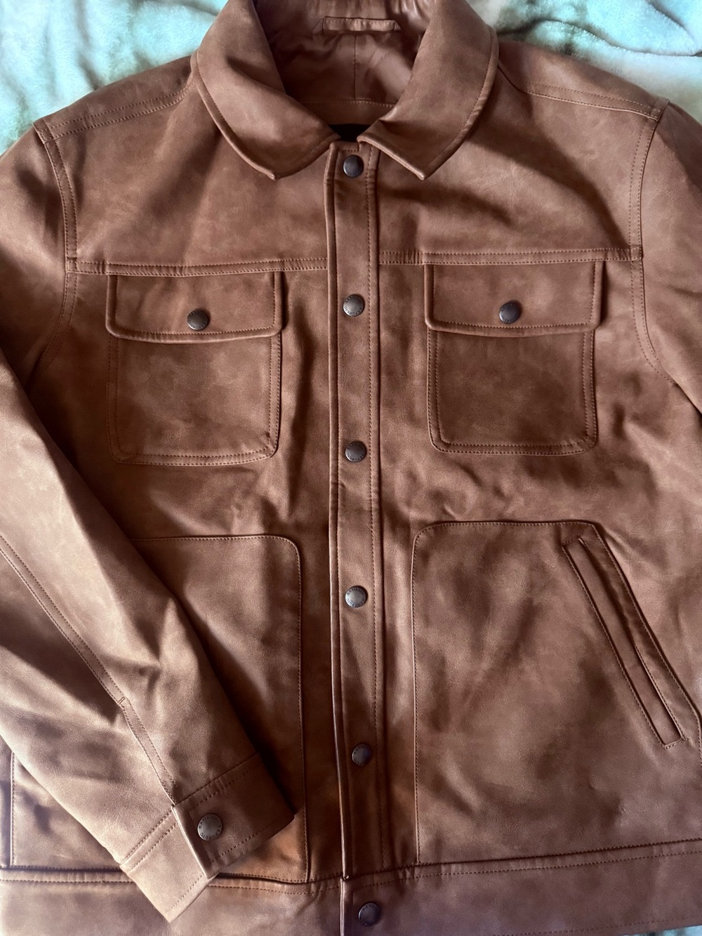 Women’s Brown Suede Snap-Front Trucker Jacket
